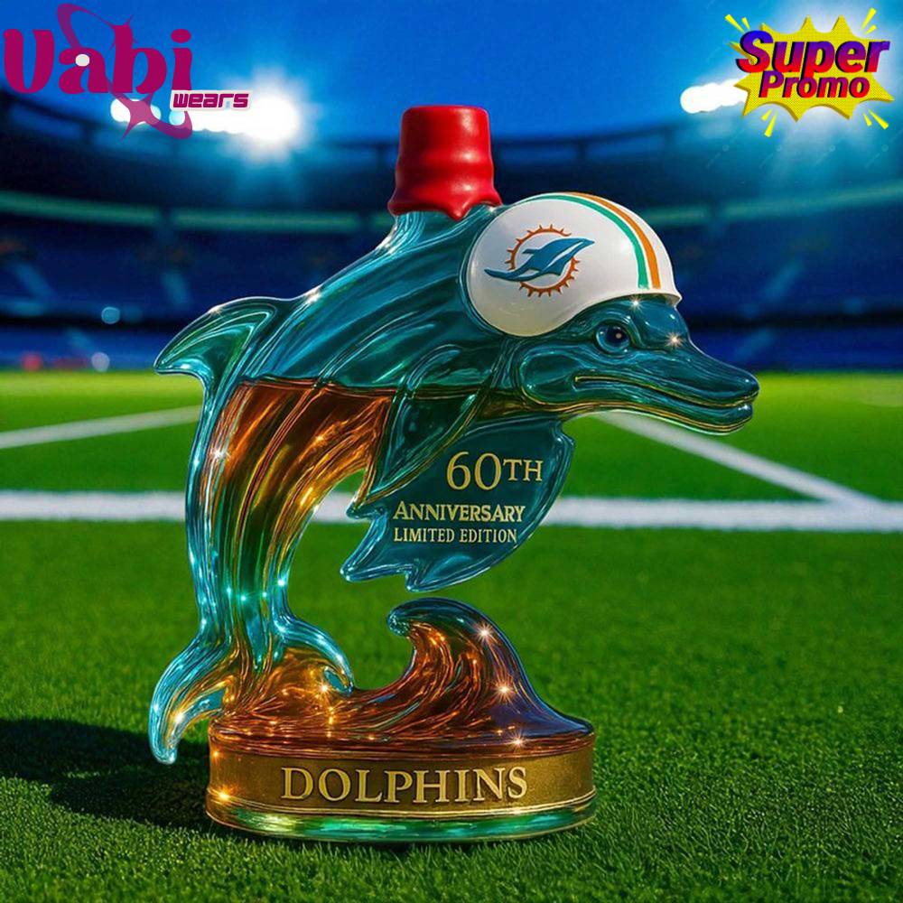 Miami Dolphins Team Spirit 60th Anniversary Limited Edition Whiskey Bottle Miami Dolphins Team Spirit 60th Anniversary Limited Edition Whiskey Bottle