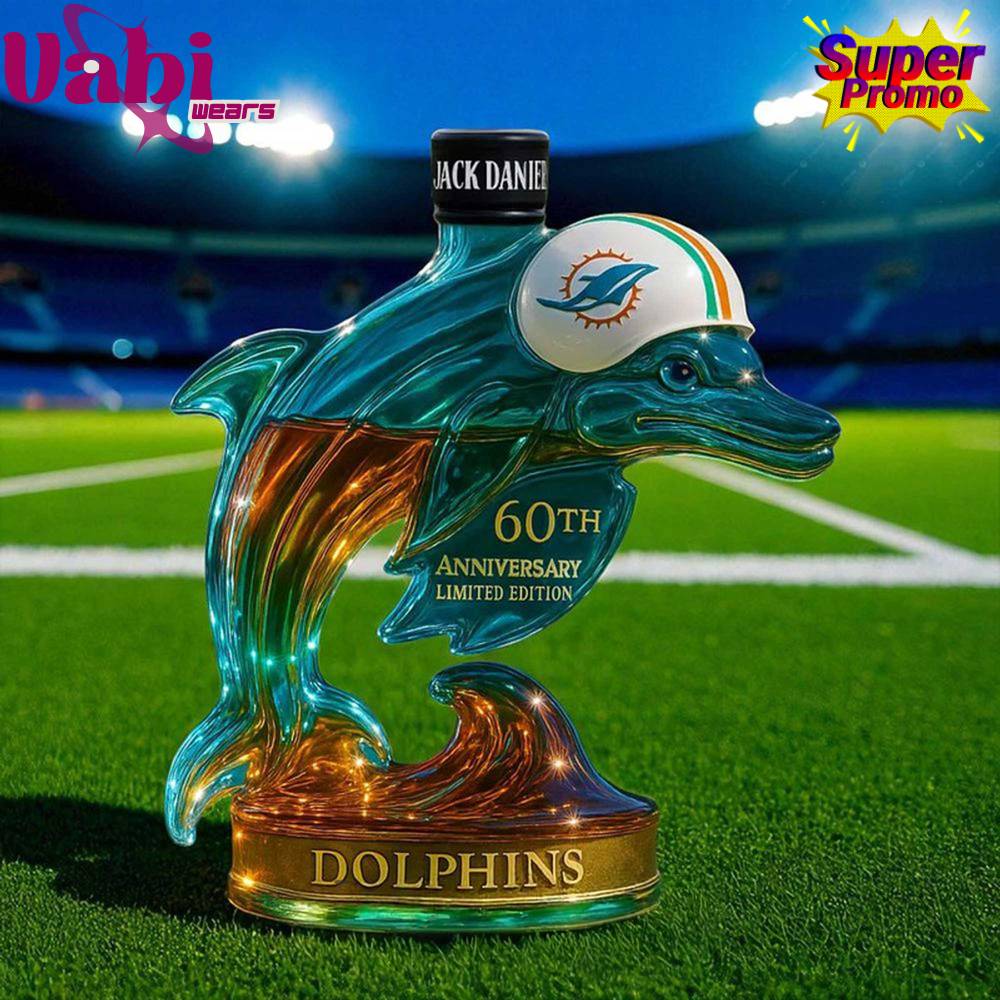 Miami Dolphins Team Spirit 60th Anniversary Limited Edition Whiskey Bottle Miami Dolphins Team Spirit 60th Anniversary Limited Edition Whiskey Bottle