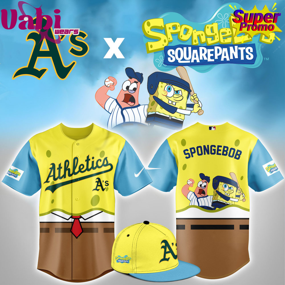 Oakland Athletics X Spongbob Squarepants Night Baseball Jersey Oakland Athletics X Spongbob Squarepants Night Baseball Jersey
