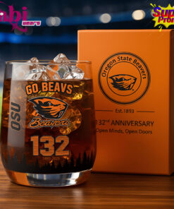 Oregon State University Beavers 132nd Anniversary Whiskey Glass