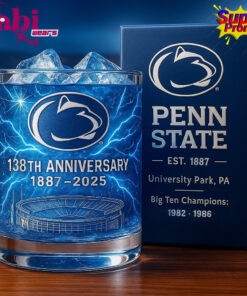 Penn State Nittany Lions 138th Anniversary Whiskey Glass