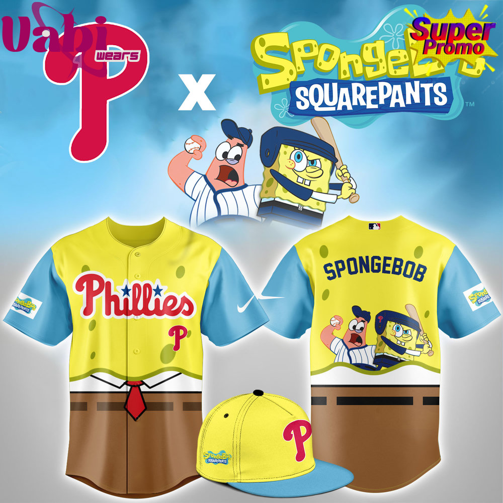 Philadelphia Phillies X Spongbob Squarepants Night Baseball Jersey Philadelphia Phillies X Spongbob Squarepants Night Baseball Jersey