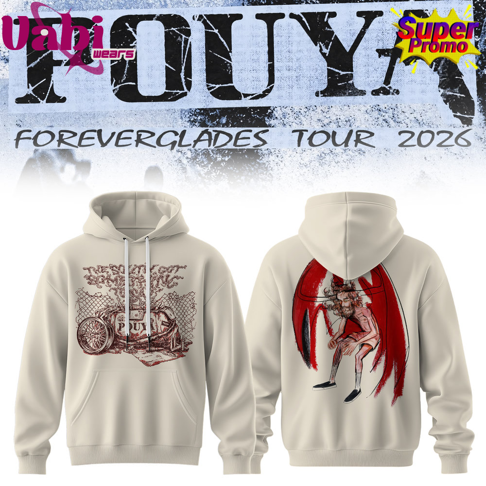 Pouya Foreverglades Tour 2026 Hoodie White Edition Pouya Foreverglades Tour 2026 Hoodie White Edition