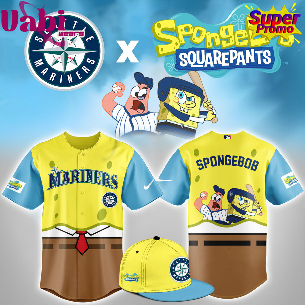 Seattle Mariners X Spongbob Squarepants Night Baseball Jersey Seattle Mariners X Spongbob Squarepants Night Baseball Jersey