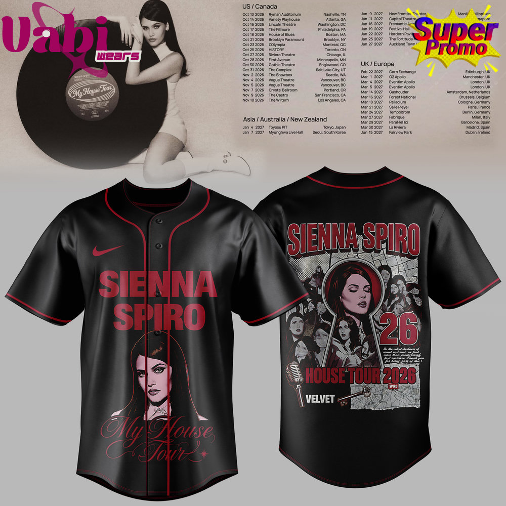 Sienna Spiro – My House Tour 2026 Baseball Jersey Special Edition Sienna Spiro – My House Tour 2026 Baseball Jersey Special Edition