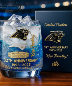 Carolina Panthers 32nd Anniversary Whiskey Glass