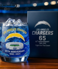 Los Angeles Chargers 65th Anniversary Whiskey Glass