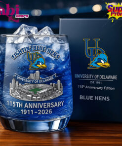 University of Delaware Blue Hens 115th Anniversary Whiskey Glass