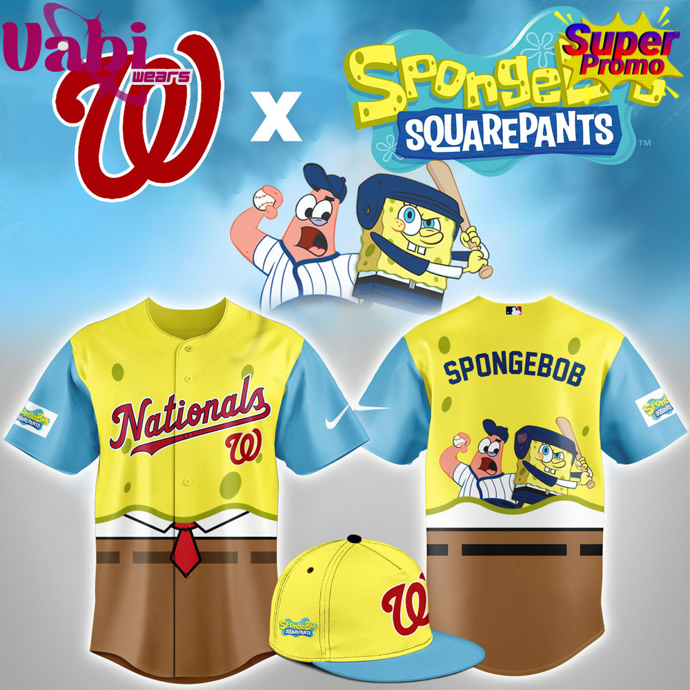 Washington Nationals. X Spongbob Squarepants Night Baseball Jersey Washington Nationals. X Spongbob Squarepants Night Baseball Jersey