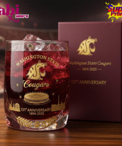 Washington State University Cougars 131st Anniversary Whiskey Glass