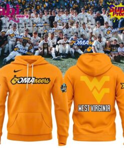 West Virginia Mountaineers 2026 NCAA Mens Baseball Omaha College World Series Hoodie Tee Orange 1